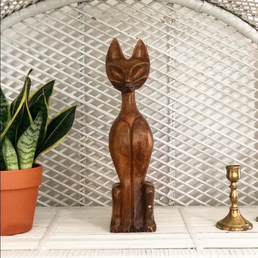 -SOLD- Wood Carved Cat